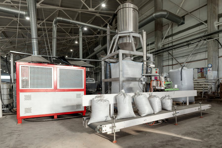 Extruder for the production of plastic granules from waste plastic bottles.