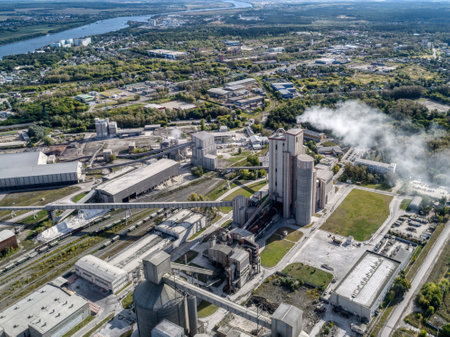 Cement plant, aerial view.の写真素材