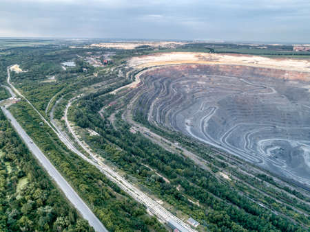 Open pit for the extraction of ore.