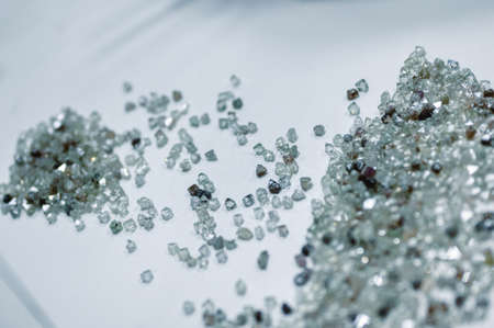 A scattering of various diamonds. Abstract background. Uncut gems, natural shapeの写真素材