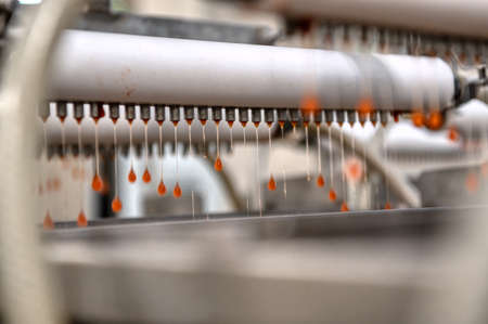 The production process of artificial red caviar.