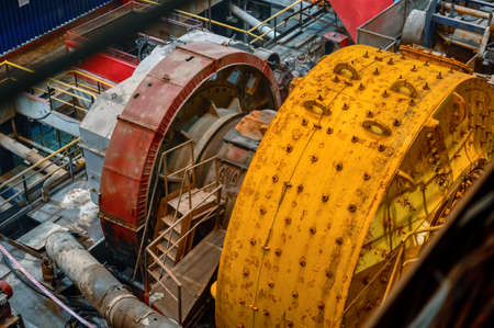 Wet autogenous grinding mill. Mining and processing plant