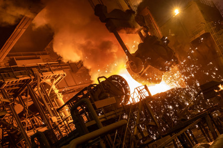 The process of pouring molten steel into a metallurgical furnace