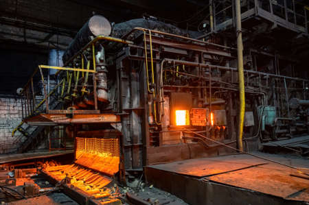 Furnace for heating metal forgings and ingots.