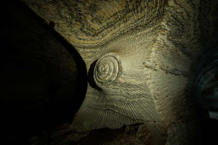 Amazing colorful patterns on walls of sylvinite salt quarryの写真素材