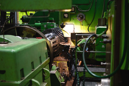 Cutting deep bar of electric motor anchor on milling machine