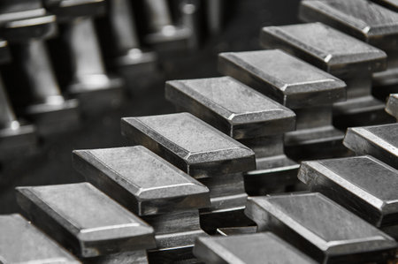 Metal workpieces for high speed steam turbine bladesの写真素材