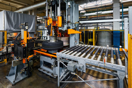 Production line for rubber compound calendering in workshop