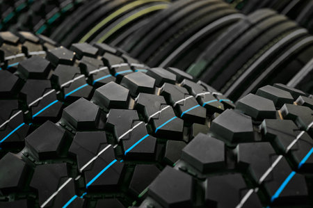 Different tyres with marking lines