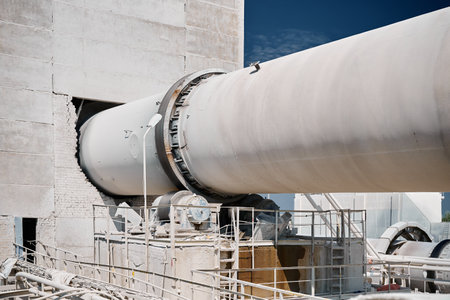 Building of loading device of roasting rotary furnace