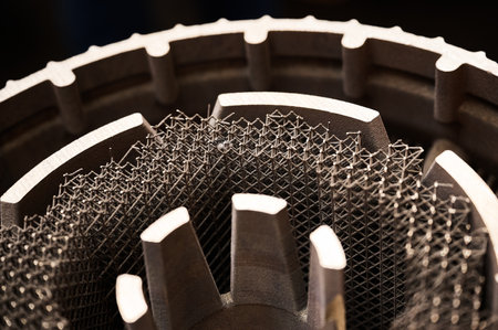 Round item with metal mesh made by metal powder 3d printer