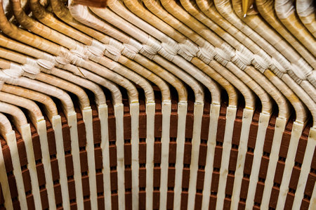 Electric engine stator with copper bus bars and fabricの写真素材