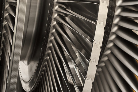 Modern rotor with long blades of powerful steam turbine