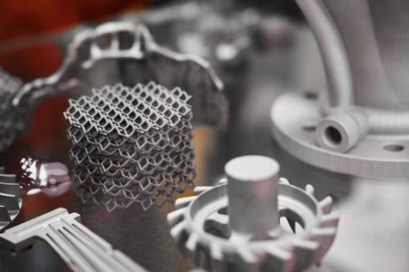 Hollow detail with mesh procured by metal powder 3d printer
