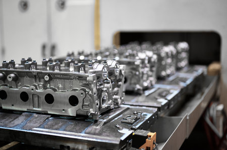 Cylinder heads of automobile engine ready for installation