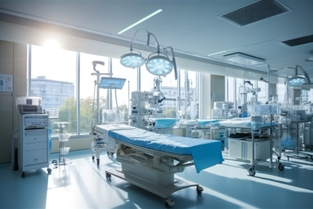 A hospital room filled with lots of medical equipmentの素材