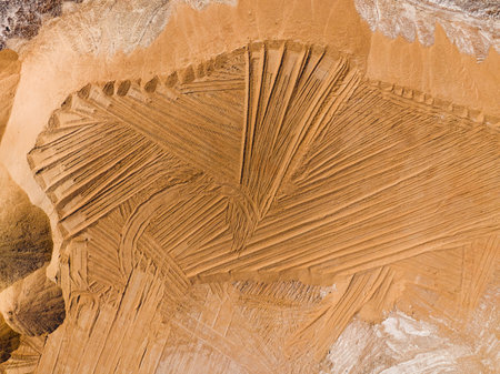 Dumps of potassium salt and construction of sludge storageの写真素材