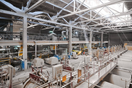 Professional equipment for material hardening at plantの写真素材