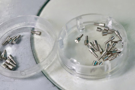 Crafting precision with metal screws for intricate clockwork mechanisms in a workshop setting