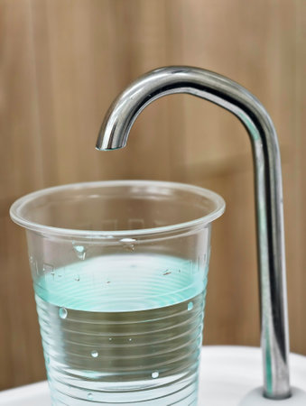 Clean and fresh dental treatment station with water dispenser for patient comfortの写真素材