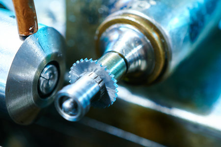 Precision milling cutter in action within a metalworking shop showcasing intricate craftsmanship and...