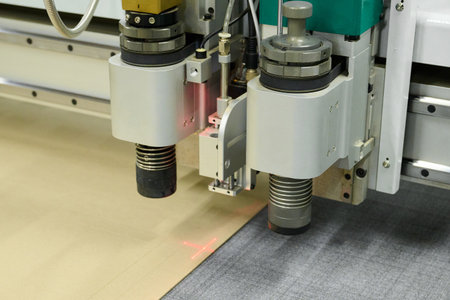 Precision crafting with a wide format CNC plotter showcasing intricate details in motion on a...