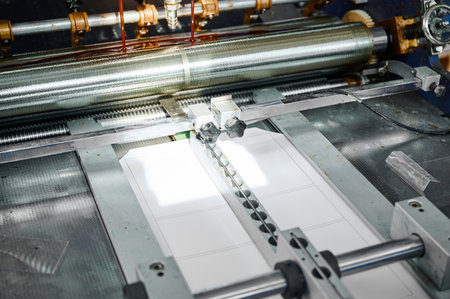 Innovative paper sheet feeding mechanism enhances efficiency in glue-spreading machine operations at...