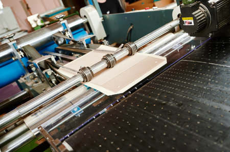 Innovative machine efficiently folds flaps for cardboard boxes in a bustling packaging facility