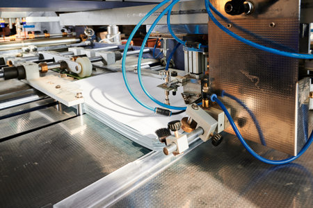 Innovative paper sheet feeding mechanism enhances efficiency in glue-spreading operations within...