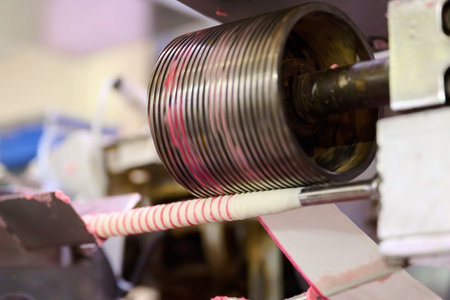 Making rolled wafer cones using a specialized machine in a busy production facility