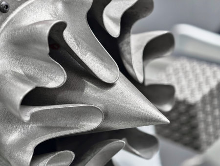 Additive manufacturing metal components produced through 3D printing technology in an industrial...