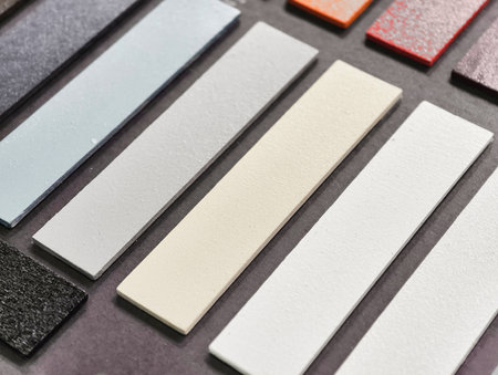 Exploring a vibrant palette of color swatches for creative design inspiration in an artistic...