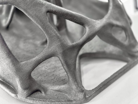 Innovative metal products crafted through additive manufacturing using 3D printing technology at a...