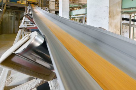 Under-silo conveyor system efficiently transports wheat for grain distribution in an industrial...