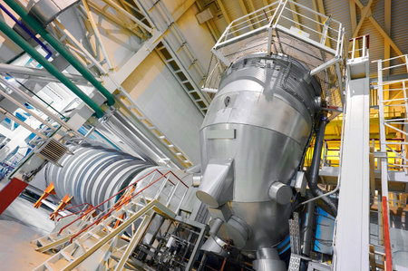 Flue gas duct system in industrial facility showcases advanced engineering and design