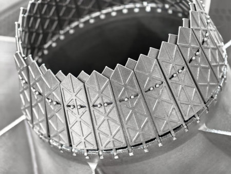 Additive manufacturing of intricate metal structures using advanced 3D printing technology in a workshop settingの写真素材