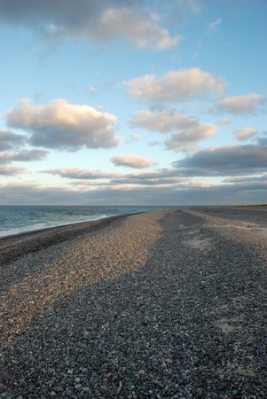 Stony beach on the dune of Helgoland の写真素材