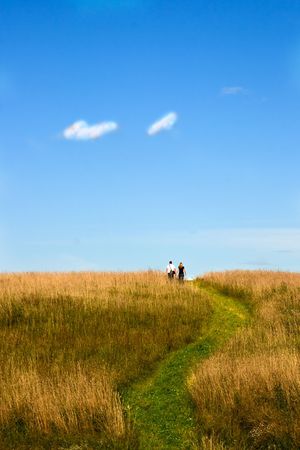 walking coupleの写真素材