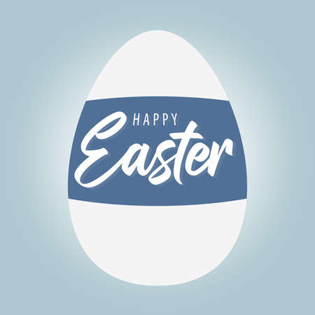 Easter poster and banner template with Easter eggs in a nest on a light blue background.Greetings...