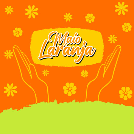 template banner Maio laranja campaign against violence research of children 18 may dayのイラスト素材