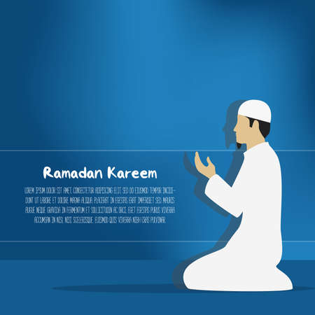 Illustration graphic of ramadan kareem flat style vector for ramadan eid template backgroundのイラスト素材