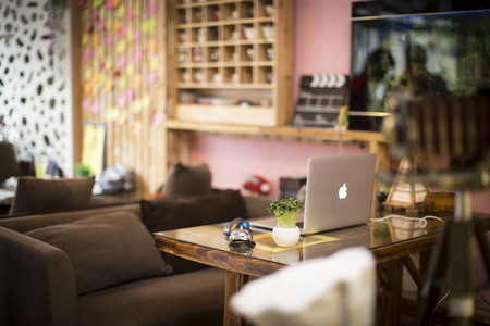 Coffee shop display decorationのeditorial素材