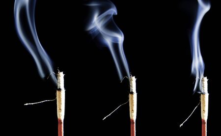 triple incense smokeの写真素材