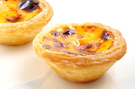 two pieces of egg tart, sweet and delicious dessert