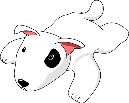 vector dog, white dog characterのイラスト素材