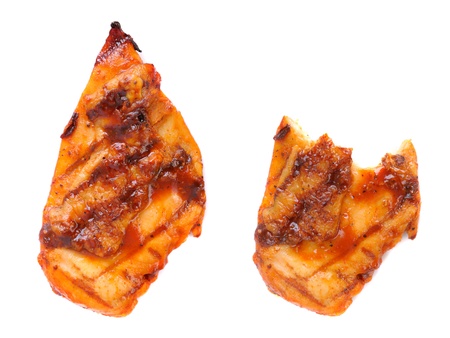 Grilled chicken on white background. の写真素材
