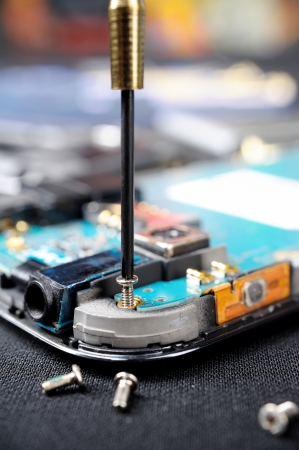mobile repair, mobile disassembly by engineerの写真素材