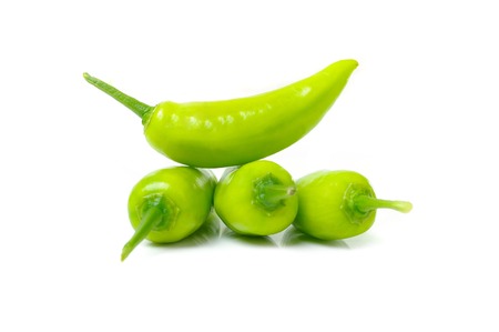 isolated green fresh banana pepper on white background