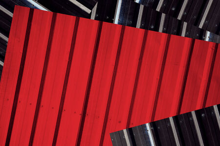 abstract corrugated metal use as backgroundの写真素材