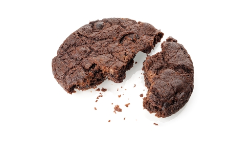 isolate fresh chocolate cookies with raisins